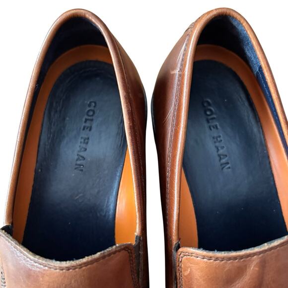 COLE HAAN Lenox Hill Leather LOAFERS Mens 10M British Tan main image 5